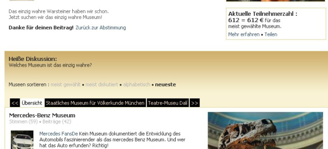 Warsteiner Aktion: die Museums-Wahl!: Warsteiner sucht das einzig wahre Museum.  Das  Mercedes Benz Museum ist mit dabei!