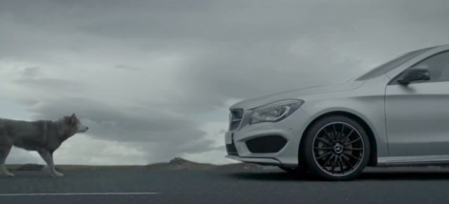 Cooler Mercedes CLA-Spot: Der mit dem Wolf tanzt!: Das viertürige Mercedes Mittelklasse Coupé mit starkem Filmauftritt 