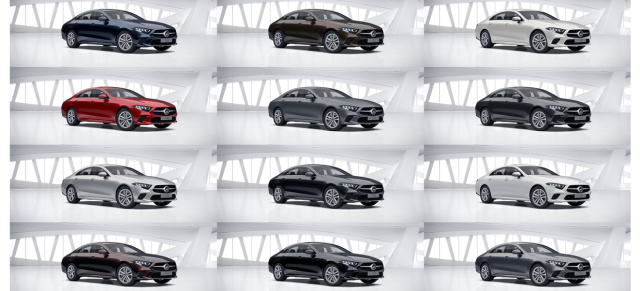 Ins Bild gesetzt: Alle Farben des neuen Mercedes-Benz CLS: Die Gabe der Farbe: Alle 12 Kolorite der Baureihe C257