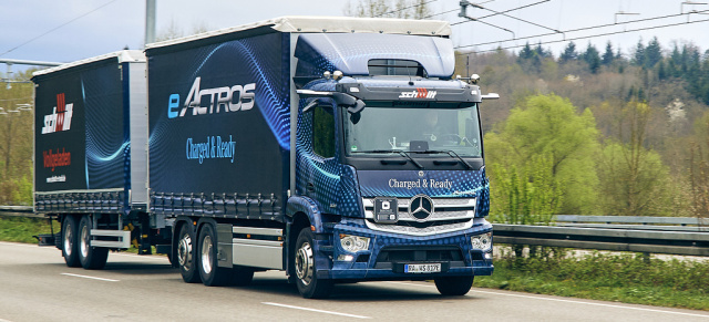 Daimler Truck  und Elektromobilität: eActros fährt jetzt mit Anhänger