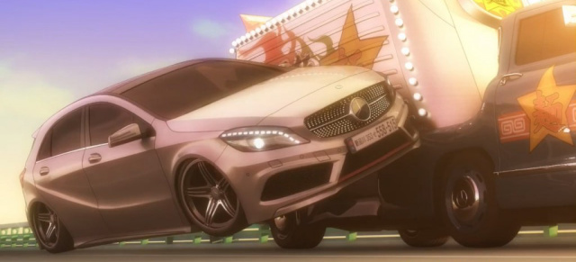 Trickfilm-Star:  Mercedes-Neue A-Klasse im japanischen Anime: In Japan avanciert die Neue A-Klasse von Mercedes-Benz zum Trickfilm-Action-Star