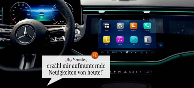 Mercedes inside: MBUX Sprachassistent & eine KI-gesteuerte Wissensfunktion: Jetzt sind natürliche Gespräche mit einem Mercedes möglich