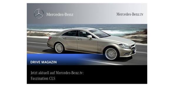 Jetzt auf Mercedes-Benz.tv: Der neue CLS: In den aktuellen Videos ist das viertürige Mercedes Coupé noch bewegender