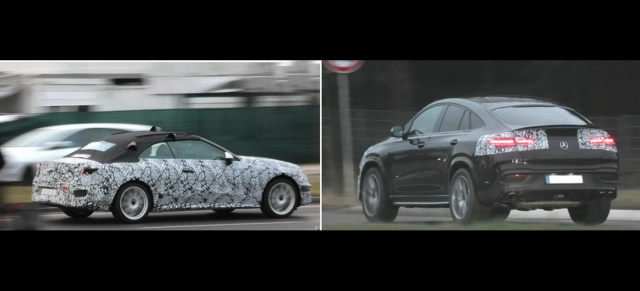 Mercedes Erlkönige erwischt: 2 Erlkönigvideos:  Mercedes CLE Cabriolet & Mercedes-AMG GLE Coupé