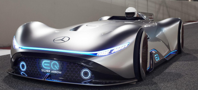 Faszination Elektropfeil: Mercedes Vision EQ Silver Arrow: Mit dem Mercedes Vision EQ Silver Arrow on the track
