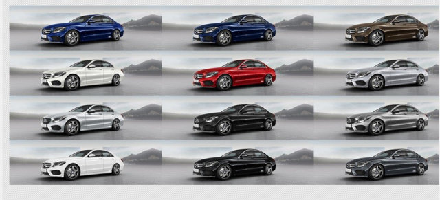 Ins Bild gesetzt: Alle Farben der neuen Mercedes C-Klasse: Das sehenswerte Dutzend: Alle 12 Kolorite der Baureihe W205
