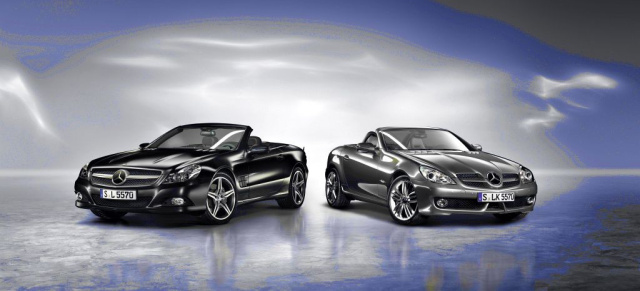 Mercedes Sondermodelle: Zwei neue Roadster Modelle: Mercedes SL und SLK in exklusiven Sonderausstattungen