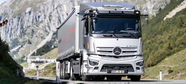 Mercedes-Benz eActros 300 Sattelzugmaschine im Höhenflug: Elektrische Sattelzugmaschine überwindet den Arlbergpass