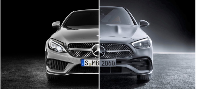 Gesichtsvergleich Mercedes C-Klasse: W205 vs W206: Kopf an Kopf: C