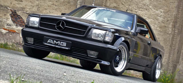 Mercedes-Benz 500  SEC AMG: Schwarz. Breit. Stark: Der 82er 500 SEC AMG ist black & better