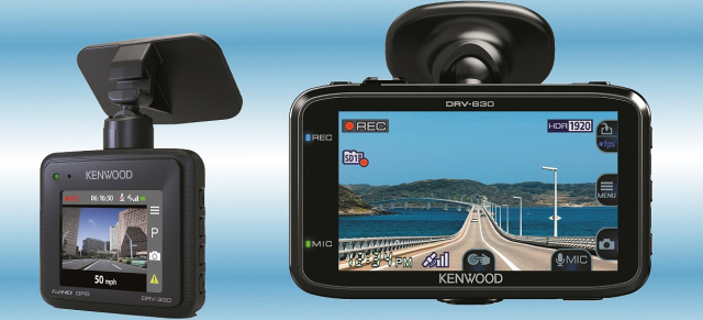 Neue leistungsstarke HD- und WQHD-Dashcams: Kenwood Dashcams mit integriertem GPS, G-Sensor und hoch auflösender Videoaufzeichnung bei Fahrt oder Unfall