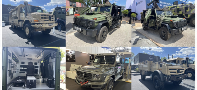 Mercedes und Daimler  auf der‭ Rüstungsleitmesse „‬IDEX‭“: ‭Militärfahrzeuge mit Stern
