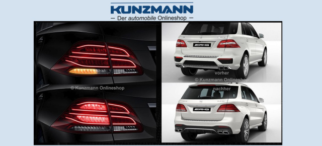 Mercedes-Benz M-Klasse (W166): Kunzmann macht den ML zur GLE-Lichtgestalt : Tipp: LED-Rückleuchten  vom GLE W166 Facelift für M-Klasse nachrüsten