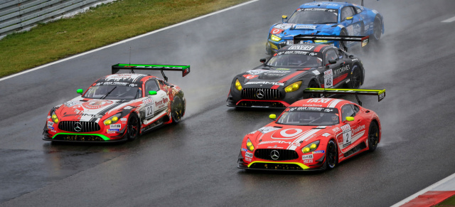 Mercedes-AMG bei der VLN Langstreckenmeisterschaft Lauf 7: Viel Regen und ein Doppelsieg für AMG