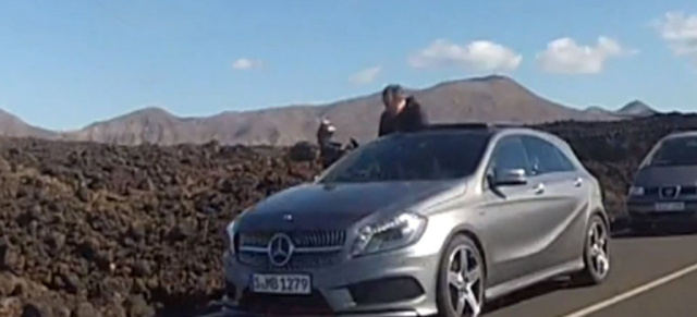 Ungetarnt gefilmt: Mercedes A-Klasse Produktionsmodell: Filmaufnahmen der neuen Mercedes A-Klasse 2012 aufgetaucht