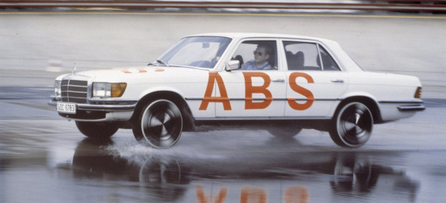 Vor 40 Jahren:  Mercedes-Benz und Bosch präsentieren das Anti-Blockier-System: Wer bremst, gewinnt: 40 Jahre Anti-Blockier-System 