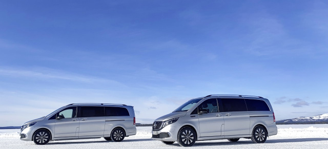 Mercedes-Benz EQV: Härtetest bei Eis und Schnee: Der EQV in der Wintererprobung am Polarkreis